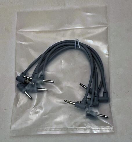Luigis Modular M-PAR Right Angled Eurorack Patch Cables - Package of 5 Gray Cables, 24" (60 cm) in Saudi Arabia