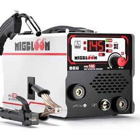Flux Core Mig Welder 110V - 145A 3 in 1 Gasless MIG/Stick/Lift TIG Welding Machine Synergic Control IGBT Inverter Multiprocess Portable Wire Feed Welder