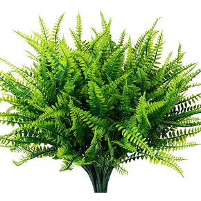 Artificial Flowers for Outdoor Plants 20 Bundles Fake Lavender Plastic Faux Monkey Grass for Verandah Window Garden Office Patio Front Porch UV Resistant for Planter(White)