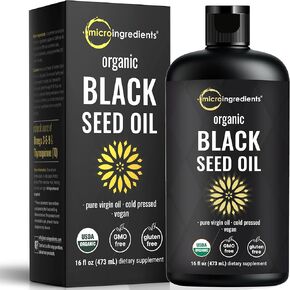 Micro Ingredients Black Seed Oil 2000 mg with Vitamin D3 1000 IU, 240 Softgels | Cold Pressed - Nigella Sativa Pills from Egypt, Virgin Oil, Odorless, Non-GMO & No Gluten