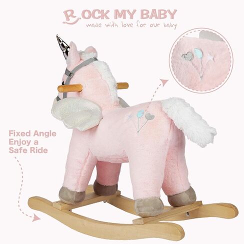 حصان هزاز، حصان هزاز محشو من القطيفة، حصان هزاز خشبي، ركوب الحيوانات، ديكور منزلي، للأولاد والبنات (حصان رمادي لعمر 18 شهرًا فما فوق) in Kuwait