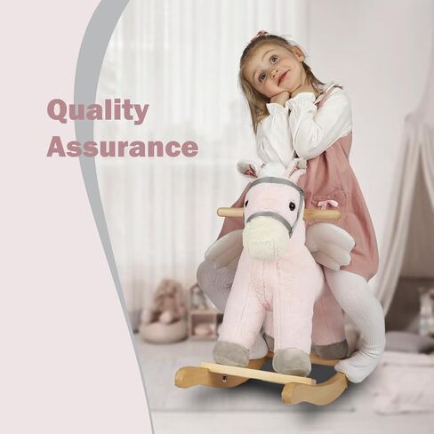 حصان هزاز، حصان هزاز محشو من القطيفة، حصان هزاز خشبي، ركوب الحيوانات، ديكور منزلي، للأولاد والبنات (حصان رمادي لعمر 18 شهرًا فما فوق) in Kuwait