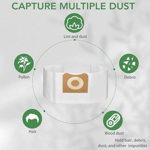 VF3501 Shop Vac Dust Bags Replacement for Ridgid & Workshop 3-4.5 Gallon Vacuums, Dust Collection Filter Bags Replace Part# 23738 Size C WS32045F（8Pack) in Saudi Arabia