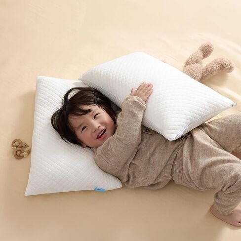 Choc chick Shredded Memory Foam Toddler Pillow Pack of 2,20X14inches Kids Pillow with Machine Washable Comfortable Pillowcase,Adjustable Height Toddler Pillows for Sleeping 2-5 Years Old (Beige) in Saudi Arabia