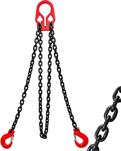 Chain Sling 5/16 Inch x 5 Ft Lifting Chains Double Leg Safety Grab Hooks 3 Ton Capacity Lifting Slings G80 Alloy Steel Engine Lift Chain for Cargo Security Towing and handling(Galvanized) in Saudi Arabia