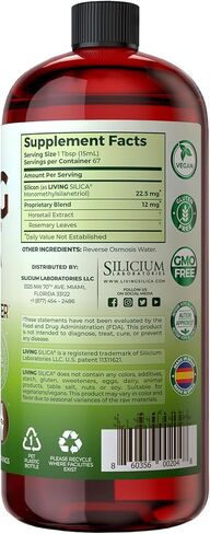 Living Silica Plant Based Collagen Booster | Vegan | Supports Healthy Collagen and Elastin Production for Joint & Bone Support, Glowing Skin, Strong Hair & Nails 500 ml | 16.9 Fl Oz in Saudi Arabia