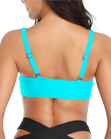 Tempt Me Women Bikini Tops Push Up Swim Top Front Tie Knot Bathing Suit Top Padded Swimsuit Top Only in Saudi Arabia