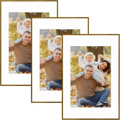 Mat Board Center, 13X19 Aluminum Picture Frames Set of 3 - Wall Display - for Art, Prints, Photos, Prints And More (Bronze, 13X19) in Kuwait