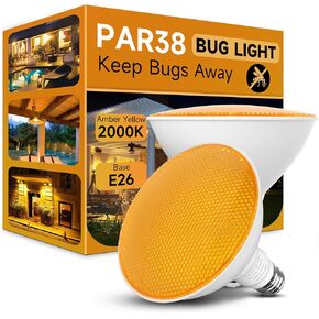 PAR38 Purple LED Lights for Outside, 150W Flood Light Bulbs Equivalent, 15W Energy Saving 1200LM, Colored Outdoor Flood Light Bulb, E26 Not-dim for Christmas, Halloween, 2 Pack