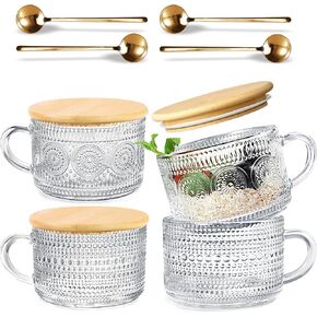 4 Pcs 6.7" Coffee Spoons, Teaspoons, Gold Spoons, Stirring Spoons with Long Handle, Cute Coffee Bar Accessories - Stainless Steel Bar Spoons Set for Espresso Iced Tea Dessert Ice Cream Yogurt cocktail