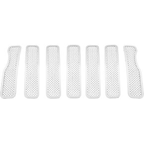 APS Compatible with Jeep Gladiator 2020-2021 Main Upper Stainless Steel Chrome Mesh Grille Insert J75045T