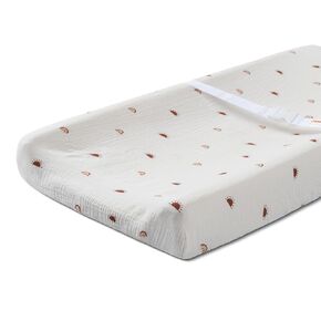 Meracorallo Muslin Changing Pad Cover, 100% Cotton Soft and Comfortable Floral Changing Table Cover for Baby Boys and Girls, Roman Green