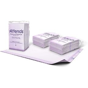 Attends Supersorb Maximum, Premium Underpads with Dry-Lock Technology, Adult Incontinence Care, 30"x36", 60Count