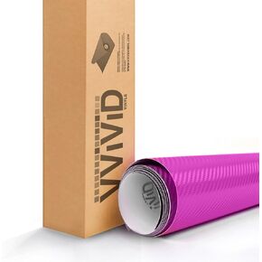 VViViD Rose Pink 3D Carbon Fiber 5ft x 1ft Vinyl Wrap Roll with Air Release Technology