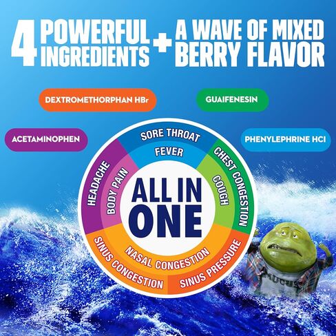 Mucinex Maximum Strength Fast-Max Cold & Flu and Nightshift, All-in-One Multi Symptom Relief Liquid, 6 Fl Oz - 2 Count (Pack of 1) in Saudi Arabia