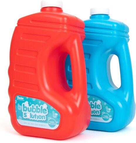 Darice 2 Pack 128oz Bubble Solution Refill for Bubble Machines & Blowers - Easter, Weddings, Birthdays, Outdoor - 4 Big Bubble Wands Included - Non-Toxic Safe for Toddlers & Kids, Colors May Vary in Saudi Arabia