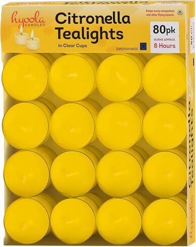 شموع السترونيلا من Tealight للاستخدام الخارجي - وقت الاحتراق لمدة 8 ساعات - شمعة السترونيلا الطاردة للبعوض والحشرات والحشرات في الأماكن المغلقة والهواء الطلق - رائحة منعشة طبيعية - مزخرفة في كوب شفاف - 40 عبوة in Kuwait