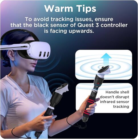 YOGES Handle Attachments Compatible with Meta Quest 3 / Oculus Quest 2 / Quest Pro/Rift S Controller, VR Sticks Gorilla Tag Long Arms Dual Controller Extensions Grips for Beat Saber More VR Games in Saudi Arabia
