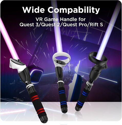 YOGES Handle Attachments Compatible with Meta Quest 3 / Oculus Quest 2 / Quest Pro/Rift S Controller, VR Sticks Gorilla Tag Long Arms Dual Controller Extensions Grips for Beat Saber More VR Games in Saudi Arabia