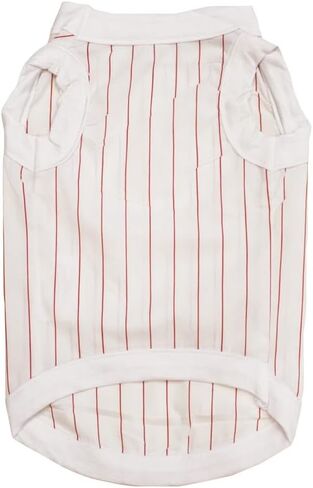 Petitebella Baseball Print Puppy Dog Shirt (White/Red, X-Small) in Saudi Arabia