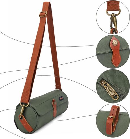 TOURBON Waxed Canvas Bicycle Top Tube Bag Bike Handlebar Basket (Green Flower) in Kuwait