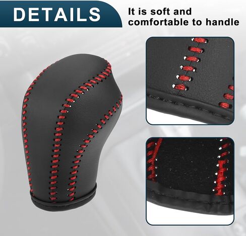 Gear Shift Knob Cover for Buick Lacrosse 09-12 with Black Stitches Durable | Interior Transmission Shifter Boot Lever Cover Black Faux Leather 1 Pcs in Kuwait