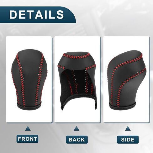Gear Shift Knob Cover for Buick Lacrosse 09-12 with Black Stitches Durable | Interior Transmission Shifter Boot Lever Cover Black Faux Leather 1 Pcs in Kuwait