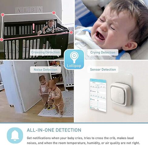 Lollipop Baby Camera with True Crying Detection, Smart Baby Monitor with Camera and Audio with Two Way Talk Back. an Ideal Gift for Baby Shower. Comes with Infrared Night Vision. (Pistachio) in Saudi Arabia