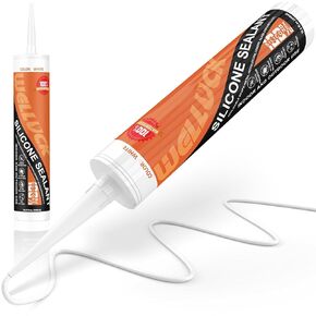 WELLUCK Black Silicone Caulk, 100% Waterproof Silicone Sealant Adhesive Caulking,for RV, Kitchen,Bathroom, Window, Door, Glass, Auto Leak Sealing 10.2FL.OZ/300ML（1 Pack）