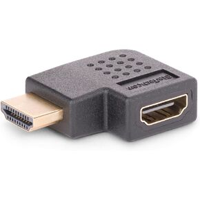 StarTech.com محول HDMI 2.0 بزاوية سفلية، ذكر إلى أنثى، موفر/ملحق لمنفذ HDMI بزاوية 90 درجة، 4K 60 هرتز