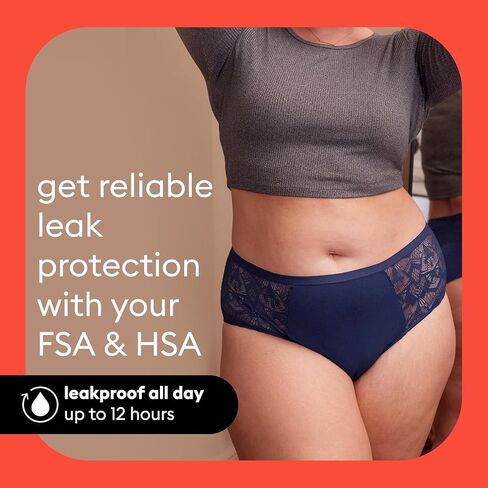 Thinx Ultra-Soft Period Underwear, Overnight Boy-Shorts Leakproof Underwear for Women, Holds Up to 12 Regular Tampons, FSA HSA Approved Period Underwear for Women, Reusable & Controls Odor, Black, 1X in Saudi Arabia