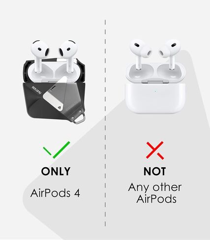 Aulumu A39 Geometric AirPods Pro 3 Case with Lock | Protective Cover with Nylon Buckle | Alloy Armour | Compatible with Apple AirPods Pro 3rd Generation Case (2025) - Black in Kuwait