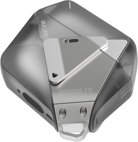 Aulumu A39 Geometric AirPods Pro 3 Case with Lock | Protective Cover with Nylon Buckle | Alloy Armour | Compatible with Apple AirPods Pro 3rd Generation Case (2025) - Black in Kuwait