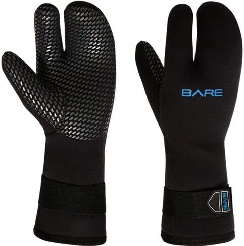 Bare 7MM 3-Finger Mitt | Designed for Scuba Diving in Colder Waters | 3 Finger Design Provides Extra Warmth by Keeping Fingers Closer Together | Velcro Strap ensures minimizes Water exhange in Saudi Arabia
