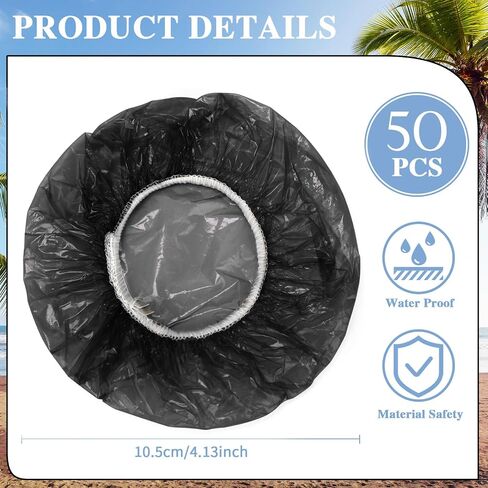 Baderke 50 Pcs Disposable Drink Covers for Alcohol Protection Bulk Party Plastic Covers for Drink Wine Glass Cover for Women Adult Bar Club Banquet Beverage Party (Black) in Saudi Arabia