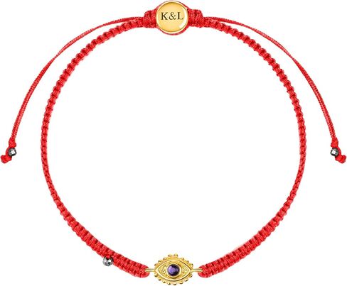 KARMA AND LUCK Powerful Protection, Red String Bracelet & Evil Eye Charm for Women with Genuine Gemstone, Size 5.5"-7.5" in Saudi Arabia