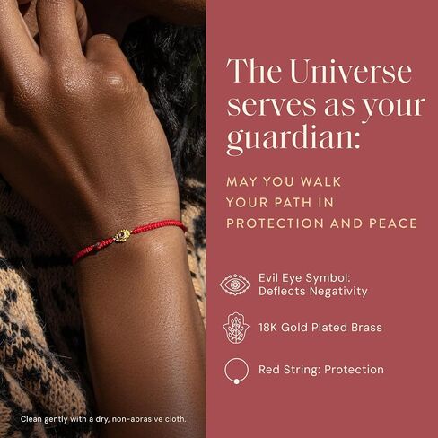 KARMA AND LUCK Powerful Protection, Red String Bracelet & Evil Eye Charm for Women with Genuine Gemstone, Size 5.5"-7.5" in Saudi Arabia