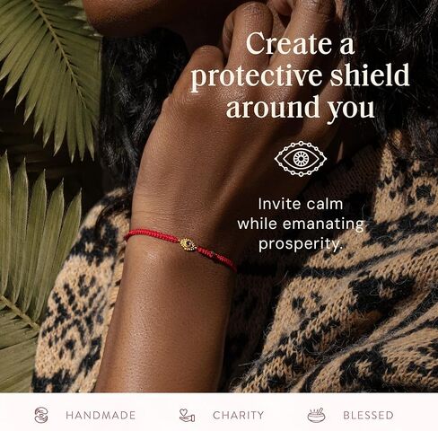 KARMA AND LUCK Powerful Protection, Red String Bracelet & Evil Eye Charm for Women with Genuine Gemstone, Size 5.5"-7.5" in Saudi Arabia