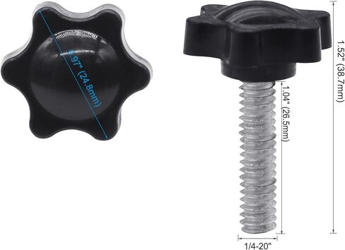 Xadnitu 10 قطع 1/4 ''-20-1'' مقبض خيط بلاستيكي على شكل نجمة صامولة لقط مقبض ذكر مقابض لولبية لاستبدال قاعدة المظلة in Kuwait