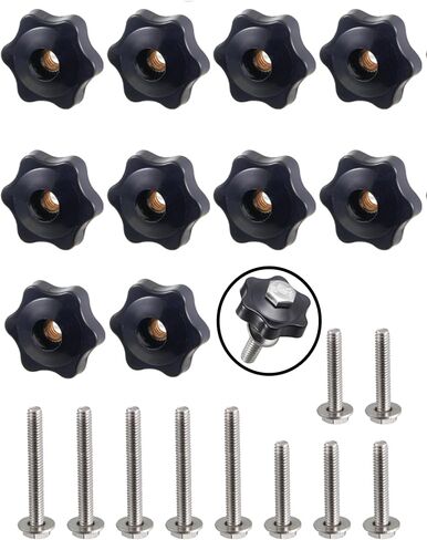 30 Pcs 1/4"-20 T Track Hex Star Thread Knob Nuts,T-Track Accessory for Woodworking Fixtures Fixing to T-Tracks in Saudi Arabia