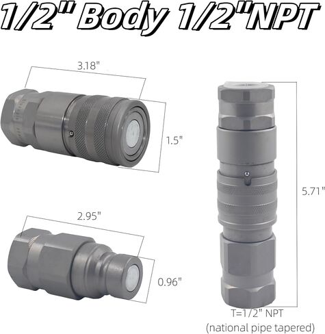 3/4 '' SAE-12 انزلاقية التوجيه Bobcat وجه مسطح هيدروليكي توصيل سريع قارنات قطع هيدروليكي مع أغطية غبار in Kuwait
