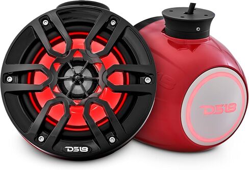 DS18 CF-PS6 2-Way Wakeboard Pod Tower Speakers with Integrated RGB Lights - 300 MAX – Perfect for Jet Skies, Ideal for ATV, UTV, Jeep, Side by Side, Marine,RZR in Saudi Arabia