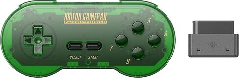 لوحة تحكم لاسلكية 8Bitdo Sn30 2.4G لجهاز SNES/SFC الأصلي (إصدار شفاف) in Kuwait