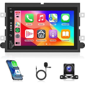 2G 64G Android Stereo Radio Carplay for Ford F150 F250 F350 Fusion Edge Explorer Taurus Freestar, Rimoody 7" Touch Screen Bluetooth GPS Navigation WiFi FM Radio + Backup Camera