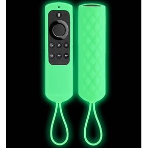 2 Pack Glow FireStick Remote Cover 1st Gen, Silicone Protective Sleeve Case Cover Compatible with Fire TV (2017 Edition) (2nd Gen) / Fire TV Stick 1st Gen Remote Glow in The Dark - Blue Green