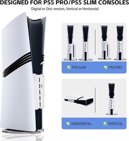 موزع USB بـ 5 منافذ لجهاز PS5، محول مقسم شاحن Megadream عالي السرعة مع 4 USB + 1 منفذ شحن USB + 1 منفذ من النوع C، متوافق مع وحدة تحكم ألعاب Playstation 5 Dualsence in Kuwait