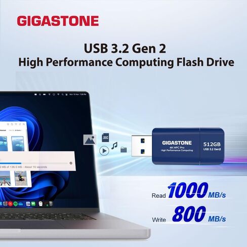 Gigastone Z80 512GB 2-Pack USB 3.2 Gen2 Flash Drive, high speed 1000MB/s, Capless Retractable Design Pen Drive, Carbon Fiber Style, Reliable & Durable, USB 2.0 / USB 3.0 / USB 3.1 Interface Compatible in Saudi Arabia