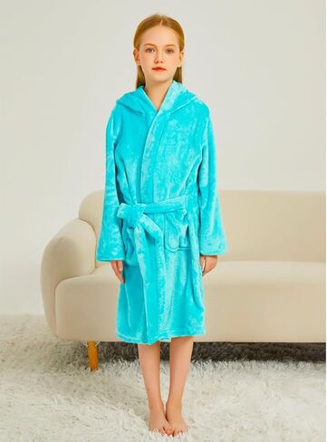 أرواب حمام للأولاد والبنات من SRVNFBKT، أرواب حمام للأطفال بغطاء للرأس من القطيفة الناعمة من الفلانيل هدية ملابس نوم للأولاد والبنات in Kuwait