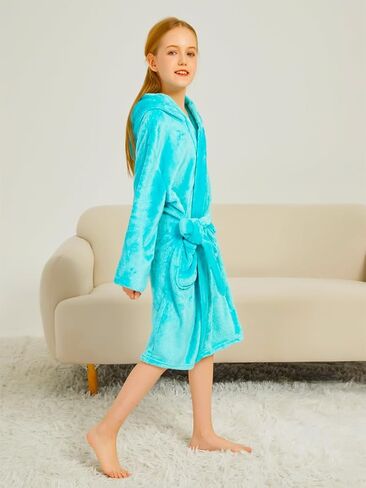 أرواب حمام للأولاد والبنات من SRVNFBKT، أرواب حمام للأطفال بغطاء للرأس من القطيفة الناعمة من الفلانيل هدية ملابس نوم للأولاد والبنات in Kuwait