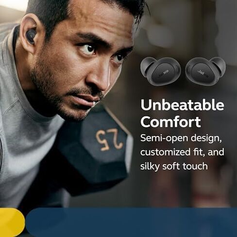 سماعات أذن Jabra Elite 10 Gen 2 اللاسلكية مع صوت دولبي أتموس المكاني - إلغاء الضوضاء المتقدم، راحة طوال اليوم للعمل واللياقة البدنية، سماعات رأس بلوتوث داخل الأذن مع حافظة ذكية - أسود لامع in Saudi Arabia